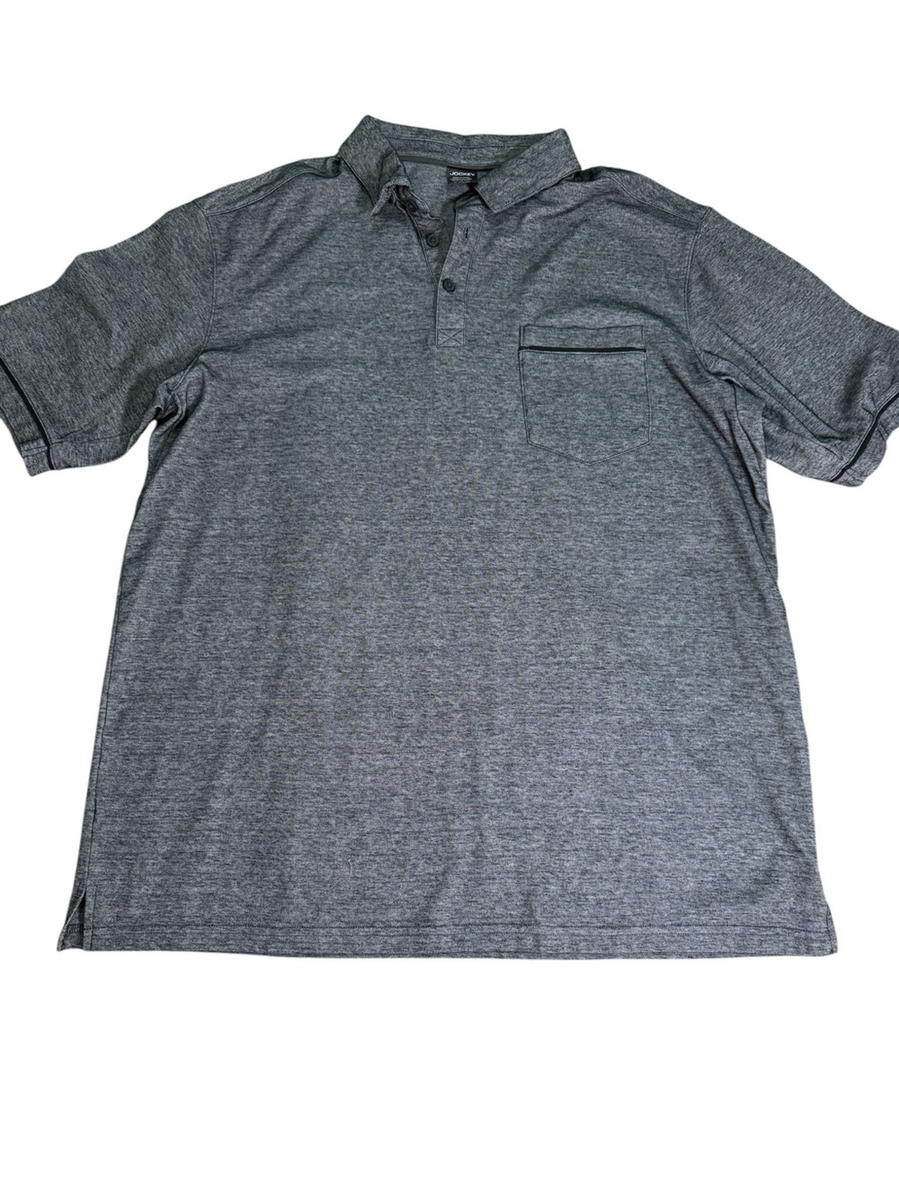 Jockey Men's Charcoal Heather Polo with Chest Pocket